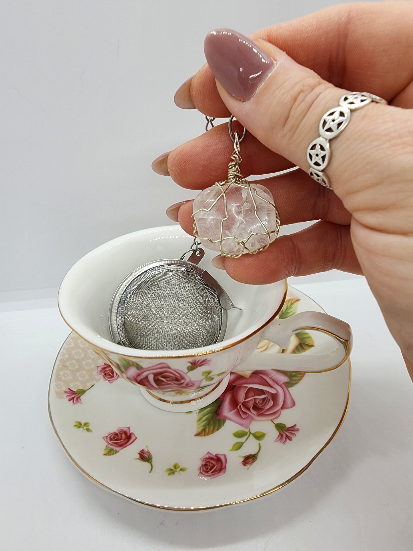 Tea Infuser Clear Quartz