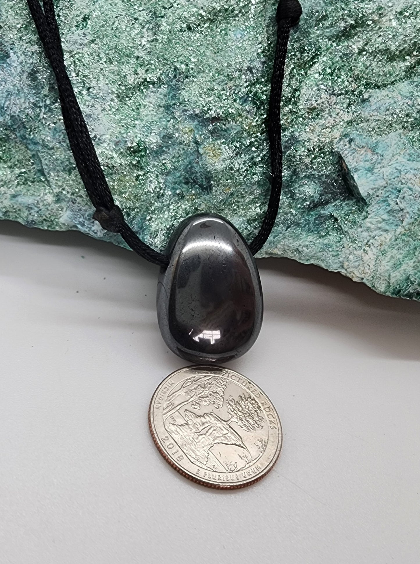 Drilled Pendant Hematite