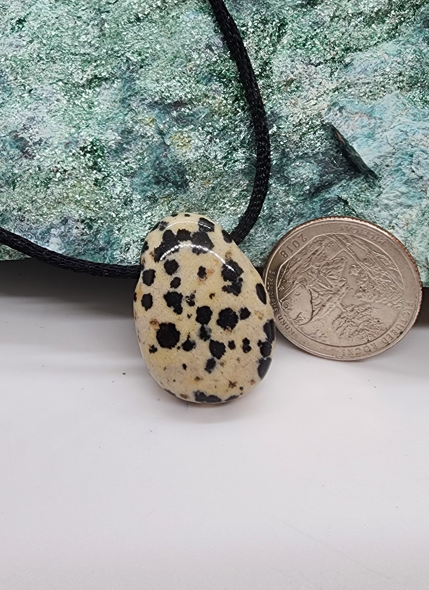 Drilled Pendant Dalmation Jasper