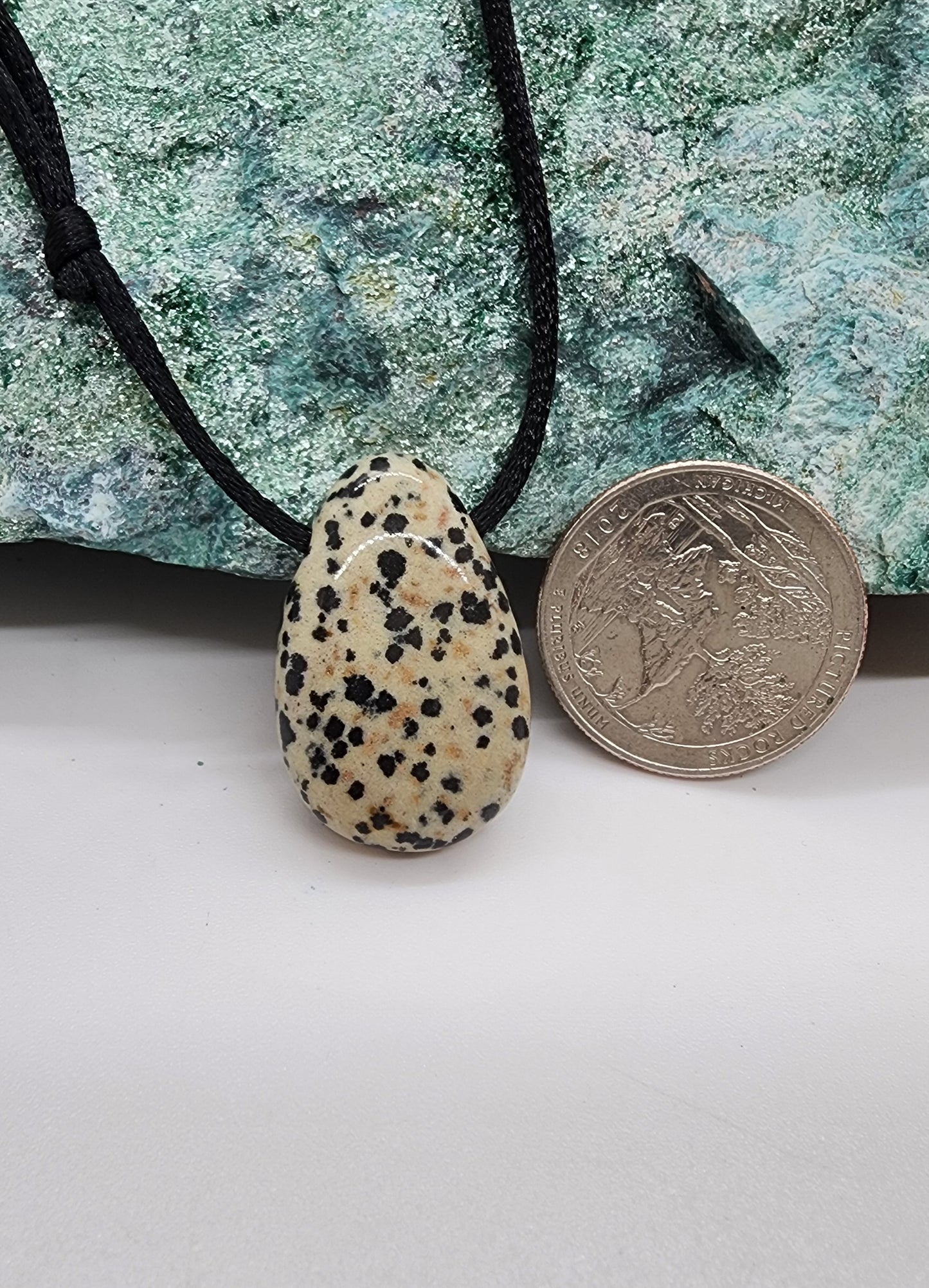 Drilled Pendant Dalmation Jasper